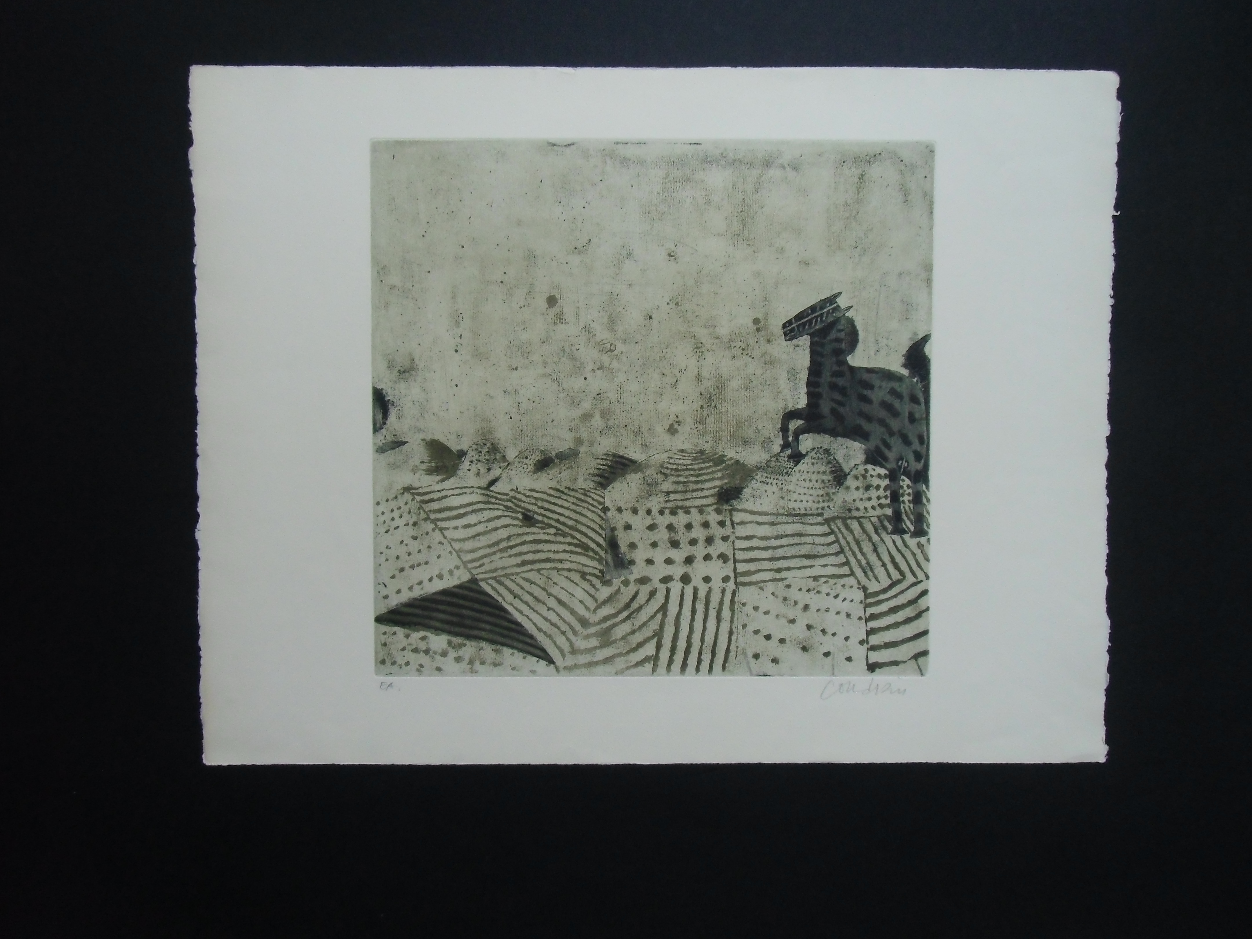 Brigitte Coudrain - CHEVAL AU BORD D'UN PAYSAGE / ETS VAN BRIGITTE COUDRAIN verkocht voor € 48!