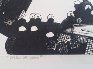 Dick ten Haaf - Groeten uit Holland II - Provo - driehoeks ets / aquatint kopen? Bied vanaf 10!