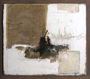 Ron van der Werf - Gemengde techniek op stevig papier op hout, Zonder titel - Ingelijst (Groot) verkocht voor € 350!