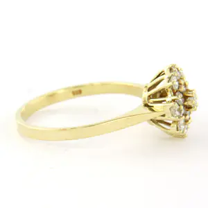 14k geelgouden ring met briljant geslepen diamant tot. 0.30ct – F/G - VS/SI kopen? Bied vanaf 325!