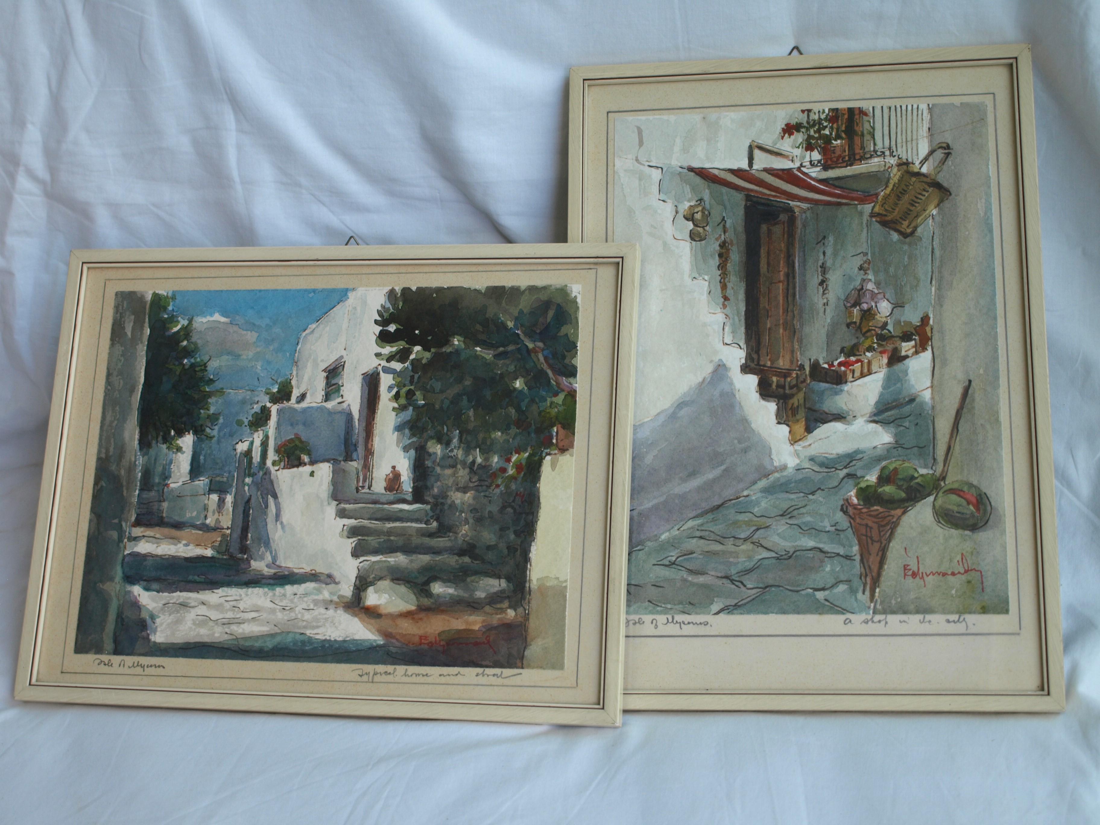 Niet of onleesbaar gesigneerd - 2 Aquarellen , gesigneerd & ingelijst – Engelse kunstenaar? kopen? Bied vanaf 1!