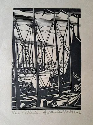 Andre van der Vossen - 4 houtsnede grafiek kopen? Bied vanaf 125!