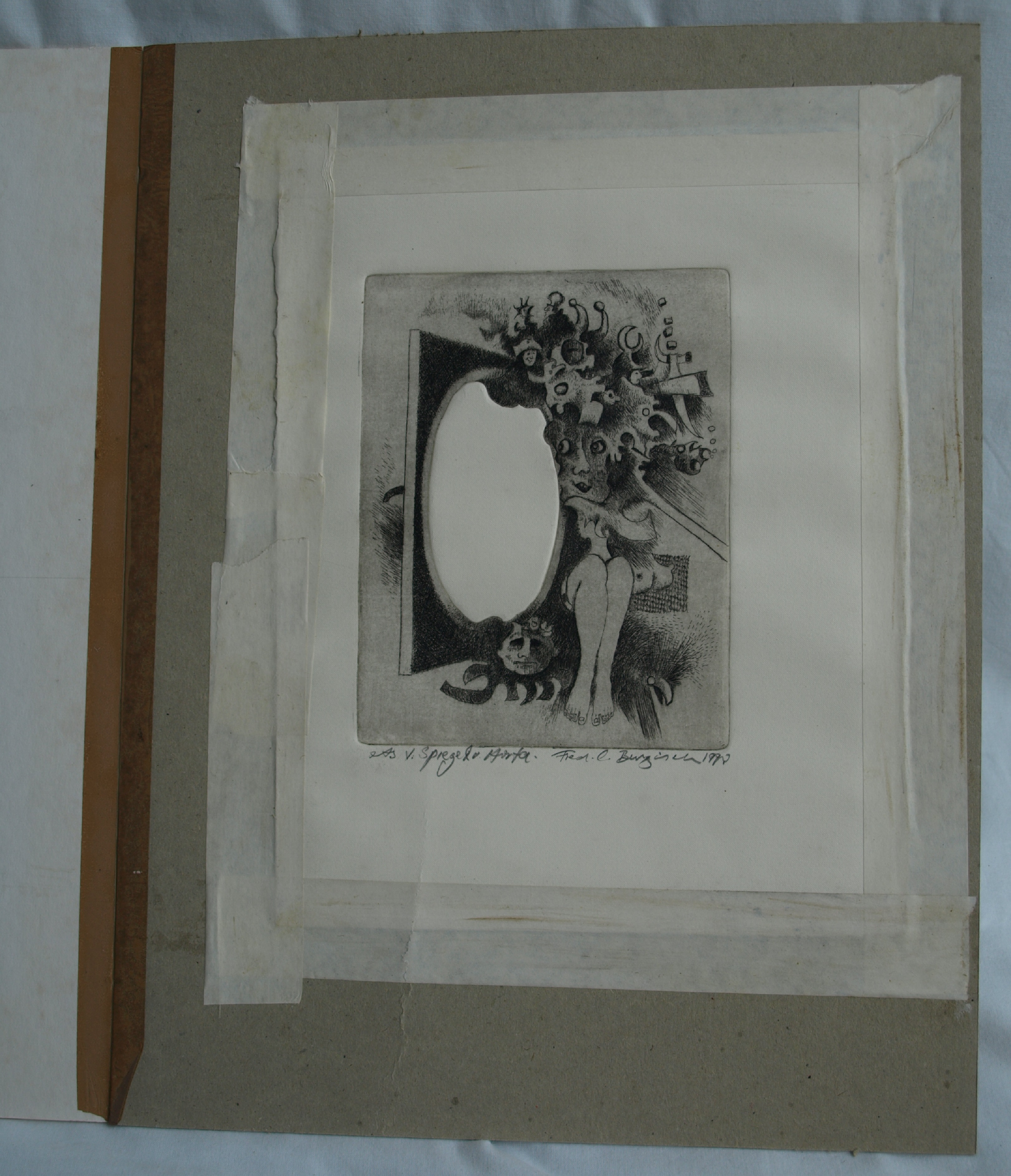 Niet of onleesbaar gesigneerd - Ets, Voor de Spiegel – gesigneerd - 1970 kopen? Bied vanaf 1!