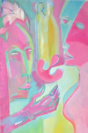 Joe Wols - Acryl op doek, Figuren kopen? Bied vanaf 1!