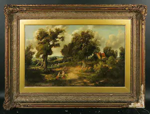 Niet of onleesbaar gesigneerd - Olieverf op paneel, Landschap - Ingelijst kopen? Bied vanaf 1!