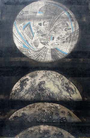 Ru van Rossem - Gemengde techniek op paneel: Metamorphosis verkocht voor € 395!