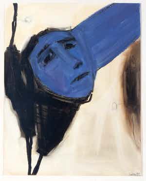 Judith Glaus - olieverf op papier: vrouw - 1994- (mooi ingelijst!) verkocht voor € 325!