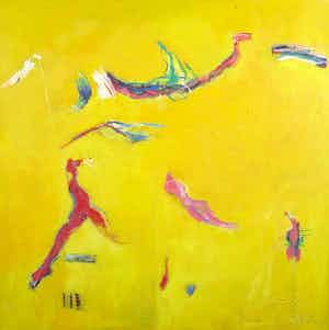 Franscz Witte - Olieverf op doek, Dansende beweging verkocht voor € 1!