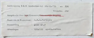 Joan Verheyen - Synthetische verf op paneel, Zonder titel (diagonale compositie)- Ingelijst kopen? Bied vanaf 100!
