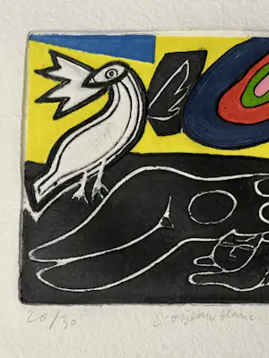 AcheterCorneille - Aquagravure L'Oiseau bkanc / De witte vogel 1997? Enchérissez de 1050!