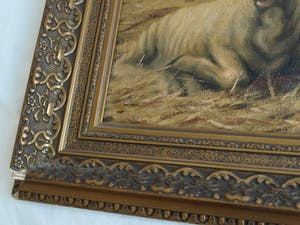 Béla Harmann - Olieverf op doek, “Schapen” – ingelijst – ca 1875-1899 - Groot kopen? Bied vanaf 1!