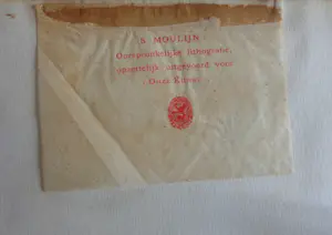 Simon Moulijn - BOMEN NAAST DE RIVIER / ZW-W LITHO / 22x29cm / 1906 / PASSE-PARTOUT kopen? Bied vanaf 25!