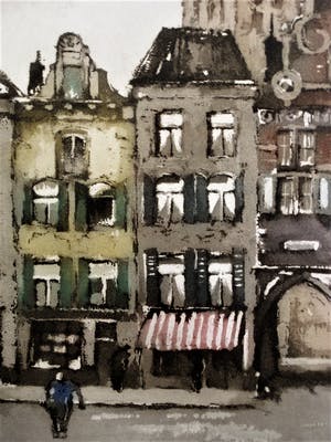 Roger Hebbelinck - Karakteristiek Hebbelinck Grafiek - "marktdag te Nijmegen" gesigneerd kopen? Bied vanaf 20!