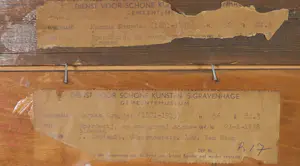 Herman Kruyder - Olieverf op doek bevestigd paneel, Boerderij met zonnebloemen - Ingelijst kopen? Bied vanaf 1650!