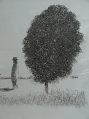 Metten Koornstra - Originele drukplaat , “Man met kind bij boom” – 1972 kopen? Bied vanaf 20!