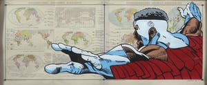 Jan Bollaert - Acryl op landkaart, Ebonny Man - Ingelijst (Groot) kopen? Bied vanaf 50!