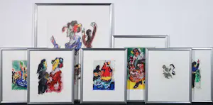Jan Sierhuis - Lot van 7 ingelijste werken (waarvan een ets en giclées) kaufen? Bieten Sie von 200!