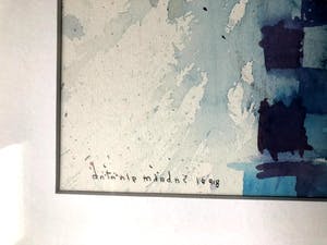 Anthonie Mandos - Stilleven met geblokte doek - Aquarel kopen? Bied vanaf 160!