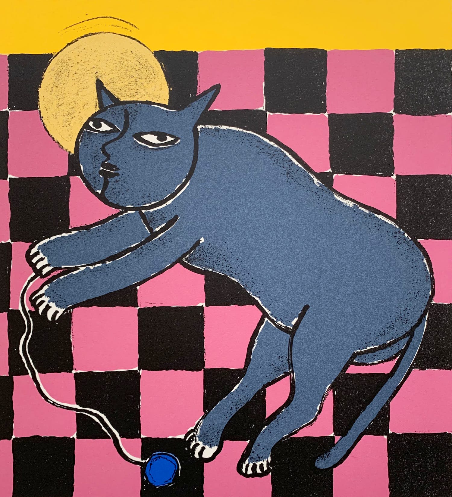 Corneille - kleurenzeefdruk - 'Le chat adore jouer' - 1986 kopen? Bied vanaf 1!