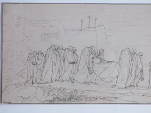 Antoon Derkinderen - De afname van Christus van het kruis - Inkttekening kopen? Bied vanaf 75!