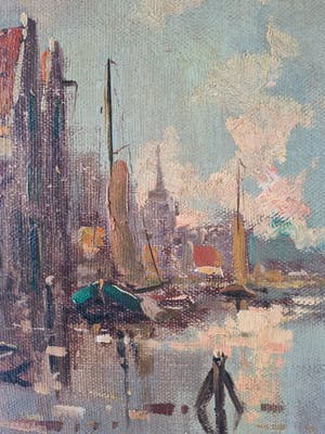 Niet of onleesbaar gesigneerd - Dorp aan een riviertje kopen? Bied vanaf 1!