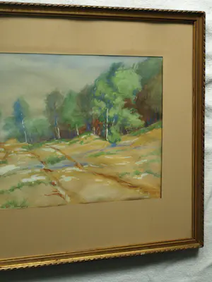 Jan Stapper - Ingelijste aquarel , Soestduinen – Lijst, 41 x 51 cm. – 1932 kopen? Bied vanaf 1!