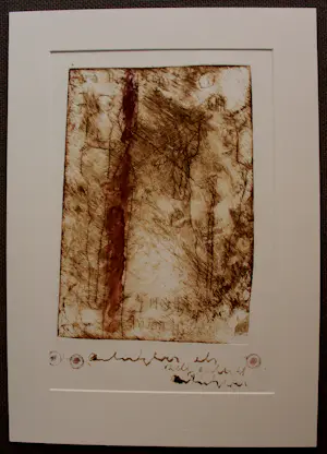 Buy Anton Heyboer - Ets in bruin/rood? Bid from 175!