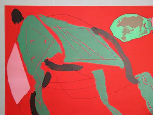 Marino Marini - Paard op rode achtergrond - 1970 - Originele litho kopen? Bied vanaf 120!