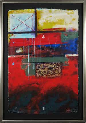 Piotr Konkel - Zeefdruk, Zonder titel - Ingelijst (Groot) verkocht voor € 35!