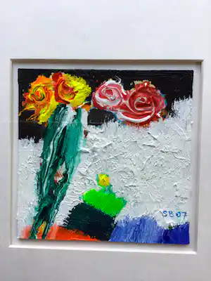 Saskia Bremer - Portuguese Impression,acryl op papier, unica, gesigneerd, ingelijst vendu pour 40€ !