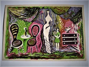 Dick Elffers - Mooie Jaren 50 KleurenLitho "Moeder en dochter" proefdruk kopen? Bied vanaf 27!
