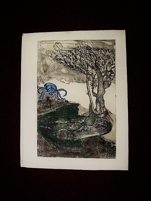 Theo van den Akker - Zaans Surrealistist - zeer bep. oplage (10) "Worm des tijds III" gesigneerd  kopen? Bied vanaf 1!