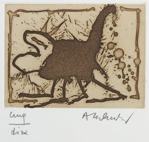 Pierre Alechinsky - Ets en aquatint, Ets met met boekje ''Archèmes'' van Michel Sicard kopen? Bied vanaf 1!