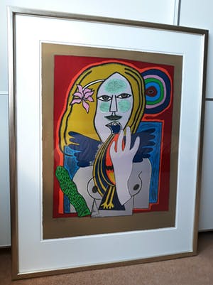Corneille - Femme et oiseau, litho (mooi ingelijst) kopen? Bied vanaf 325!