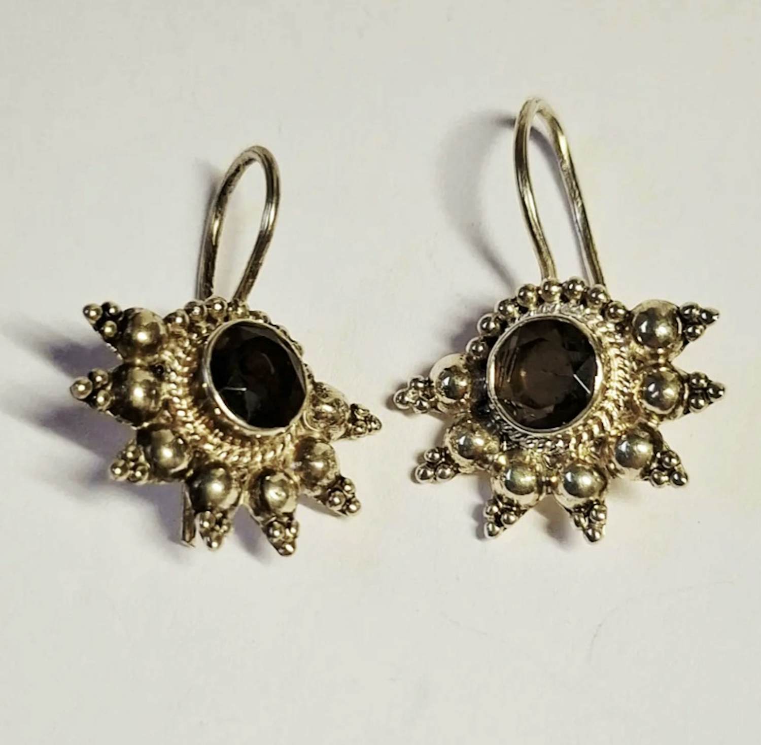 Nieuwe zilveren Oorbellen met gefacetteerde rookkwarts: kopen? Bied vanaf 60!