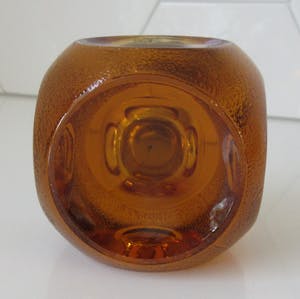 Niet of onleesbaar gesigneerd - Space Age Tangerine Persglazen Tafelaansteker kopen? Bied vanaf 10!