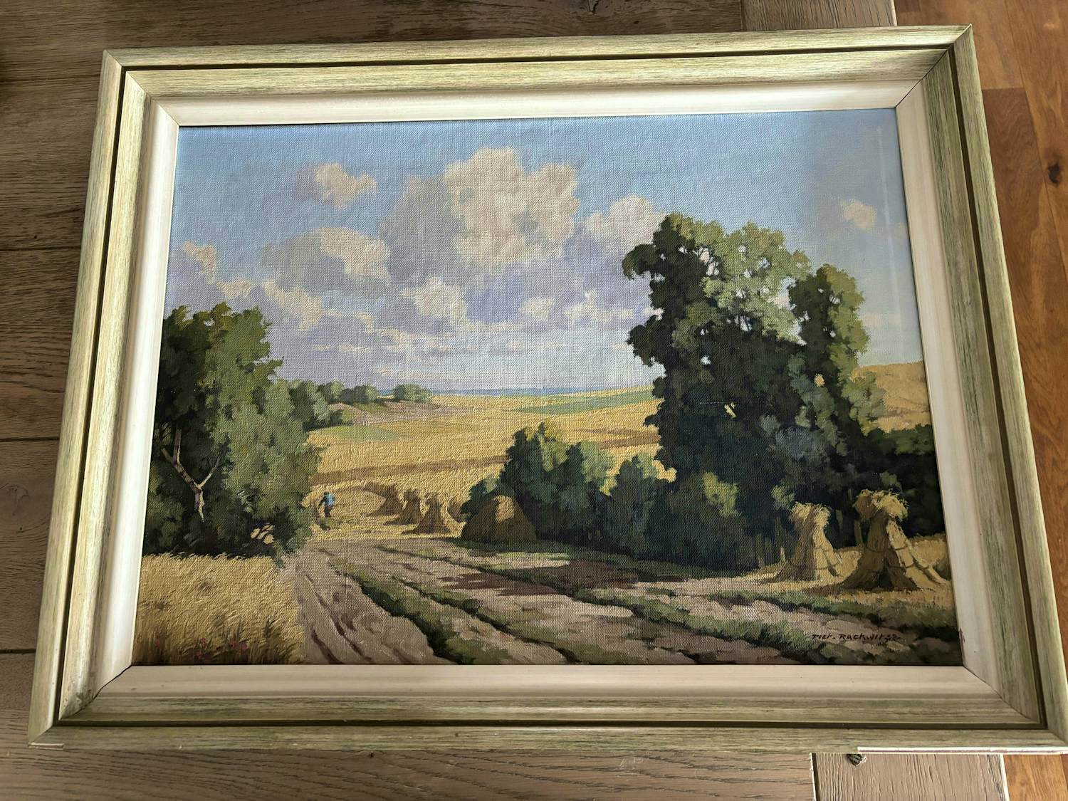 Piet Rackwitsz - Nederlands landschap: zicht op een korenveld kopen? Bied vanaf 100!