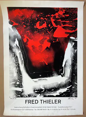 Buy Fred Thieler - Signiertes und datiertes Original Ausstellungsplakat von 1977 mit Farblitho? Bid from 190!