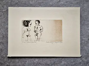 Theo Beerendonk - Expliciete 1970 Epr. d'Art. droge naald Ets "ontmoeting" - potloodgesigneerd kopen? Bied vanaf 28!