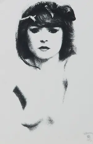 Herman van Rossum - Zeefdruk, Vrouwenportret kopen? Bied vanaf 1!