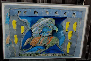 Lucebert - Ingelijste gemengde techniek: De geschenken van Apollo - 1984 kopen? Bied vanaf 2995!