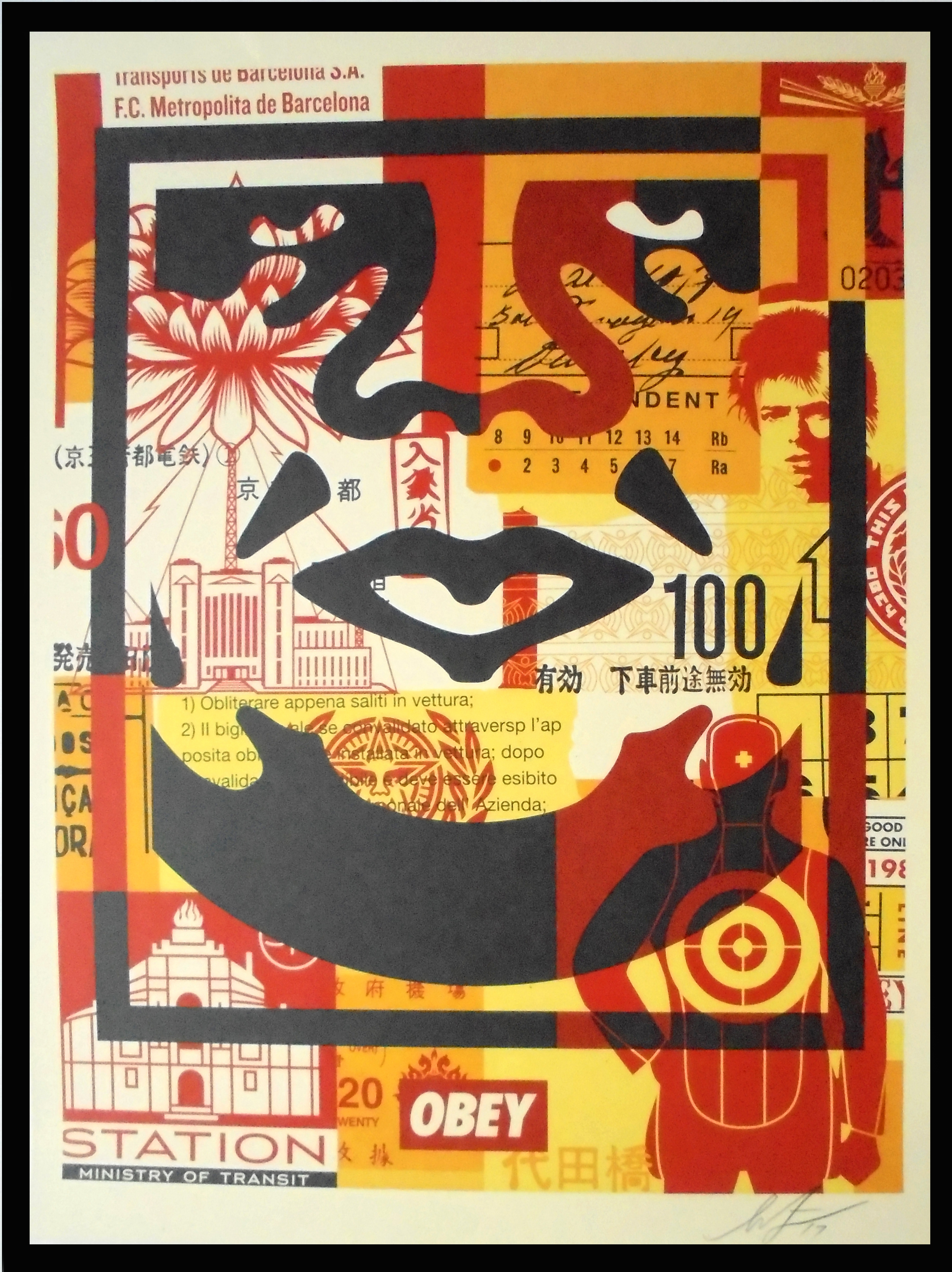 AcheterShepard Fairey -  (OBEY) - Face Collage III - offset - handgesigneerd? Enchérissez de 89!