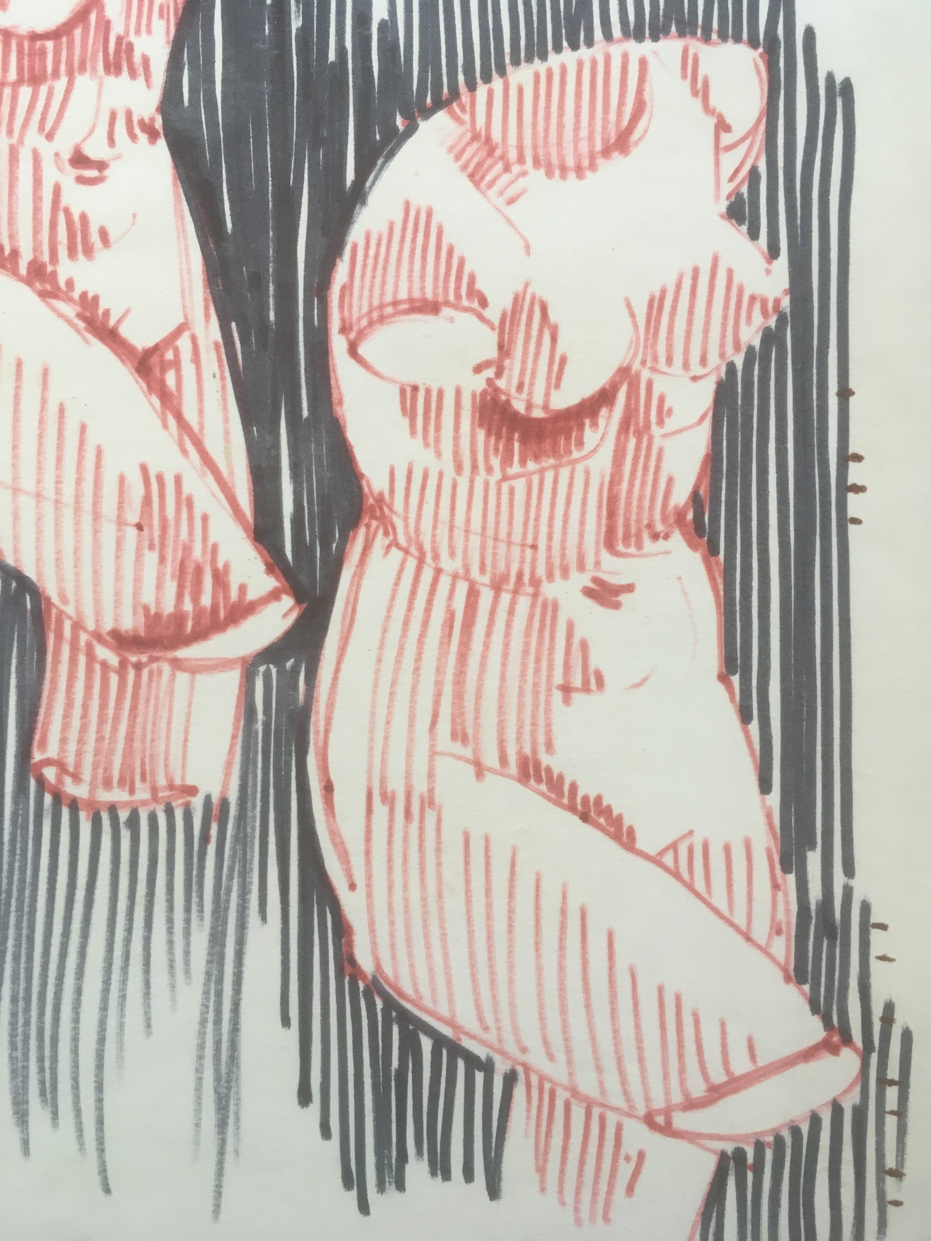 Niet of onleesbaar gesigneerd - Stift op papier - 2x Venus Torso kopen? Bied vanaf 1!