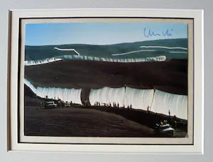 Christo - Collage Project Running Fence - handgesigneerd inc. stofmonster - ready to frame kopen? Bied vanaf 1!