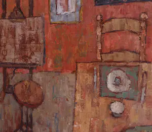 Jan Linschooten - Olieverf op paneel, Ontbijt in het atelier - Ingelijst kopen? Bied vanaf 200!