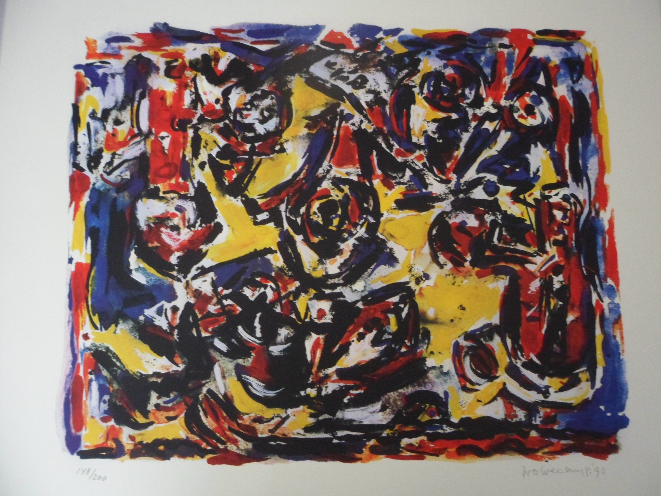 Theo Wolvecamp - CoBrA groep: Zeefdruk "Compositie II" verkocht voor € 150!