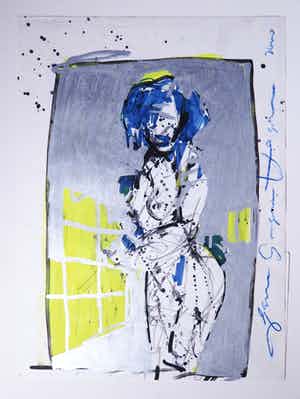 Espen Hagen - gemengde techniek op papier, Naakt verkocht voor € 80!