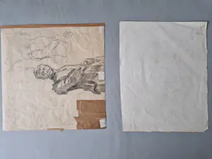 Frans Boers - studie tekening "mannelijk naakt" en nog een houtskool tekening gesigneerd kopen? Bied vanaf 1!