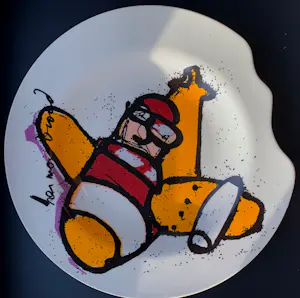 Herman Brood - Keramiek bord: Vliegtuig kopen? Bied vanaf 75!
