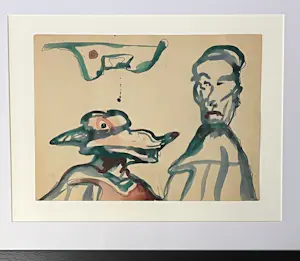 Buy Lucebert - Originele ingelijste aquarel - 1973? Bid from 2500!